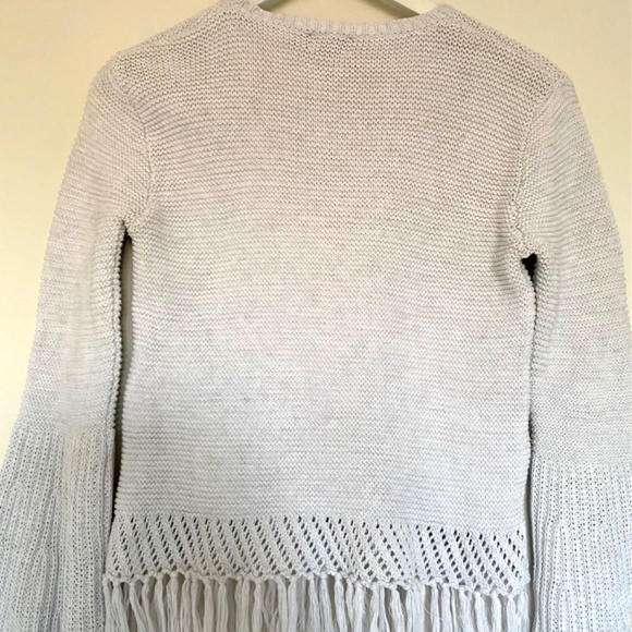 Line Knitwear Fringe Bell Sleeve Sweater - Picture 3 of 4